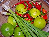 Chillies and limes for hot and sour flavor