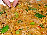 Spicy Wild Boar Dry Curry (using pork shoulder steaks)