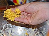 Forming a pumpkin (kabocha squash) fritter