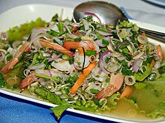Prawn and lemongrass salad at Kai Mook