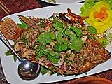 Fried Fish Topped with Larb Seasonings