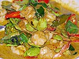 Shrimp with Rainforest Beans at Ruen Mai, Krabi