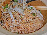 Hot and sour noodles with fish dumplings ''dry style''
