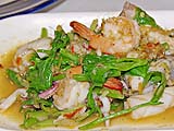 Stir-fried squid and shrimp at My Choice restaurant, Bangkok