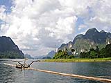 View from park cabins on Cheow Lan Lake, Khao Sok park