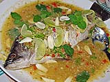 Steamed fish with hot and sour dressing, Lipe Resort