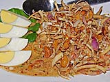 Salad of thinly sliced banana blossoms and coconut milk dressing, Samila Sea Sport restaurant, Songkhla