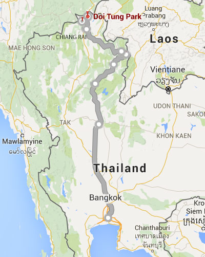 Route of Kasma's Northern Frontiers Trip