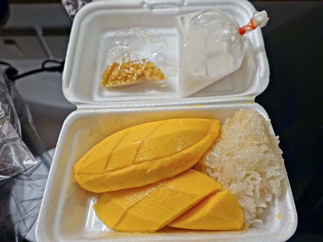 Mango with Sweet Sticky Rice (at hotel desk)