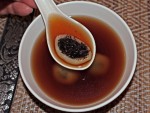 Black Sesame-filled Mochi in Ginger Tea at Vientiane Kitchen, Bangkok