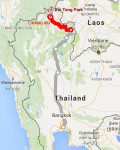 Map of the road from Pua to Chiang Rai