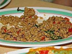 Basil chicken, truck stop near Ayutthaya