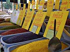 Flavored rices at Aw Taw Kaw market