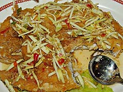 Crispy fried cottonfish, Thon Krueng, Bangkok