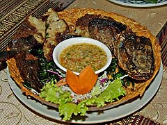 Fish sausage at Antique House, Chiang Mai