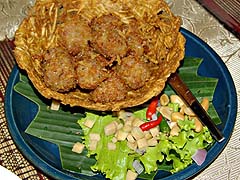 Pork meatballs at Antique House, Chiang Mai
