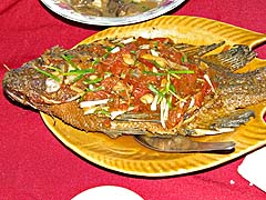 Fried fish in Ban Rak Thai