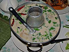 Coconut soup at Fern Restaurant