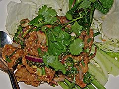Fish larb at Fern Restaurant