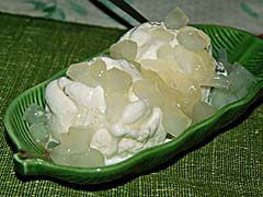 Ice cream with palm fruit at Fern Restaurant