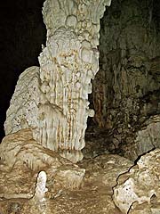 Tall stone column at Tham Lot