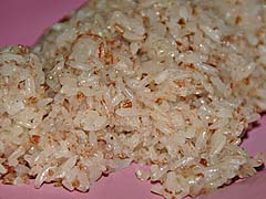 Brown sticky rice near Tham Lot