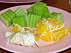 Coconut and cassava treats near Tham Lot