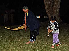 Playing Hmong pipes, Mae Sa Valley Resort
