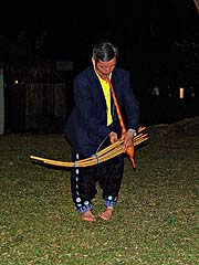 Playing Hmong pipes, Mae Sa Valley Resort