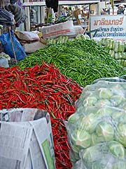 A few chillies at the morning street market, Sukhothai