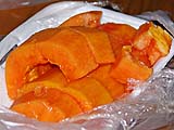 Chunks of fresh papaya, Sukhmvit near Thonglor, Bangkok