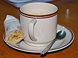 Morning wake-up for lovers of coffee and roti