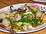 Seafood Stirfry with Baby Corn and Green Beans