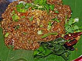 Northern style fish larb, Baanrai Yarmyen, Chiang Mai