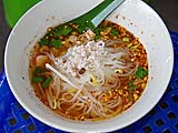 Assembled bowl of boat noodles, Damnoen Saduak Floating Market