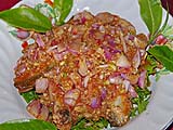 Tea leaf salad with mackerel, Gee Lee, Ban Rak Thai