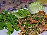 Crispy fish larb, Fern restaurant, Mae Hong Son