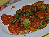 Crispy fish curry at Fern Restaurant, Mae Hong Son