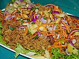 Snakehead fish with sour pineapple salad, Kai Mook restaurant, Mae Hong Son