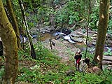 Descending a steep hill, Mae Sakut Nature Trail, Mae Hong Son
