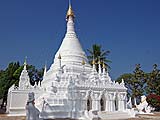 Brilliant white chedi, Wat Phra That Doi Kong Mu, Mae Hong Son