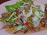 Dried fish salad with hot and sour dressing, Intira, Mae Sariang