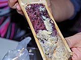 Black sticy rice with custard (very moist), Nakhon Pathom street market