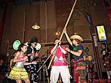 Trying to get some sound out of a huge set of pipes, Vientiane Kitchen, Bangkok (Courtesy of Amber Bullington)