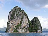 Limestone karsts rising from Cheow Lan Lake, Khao Sok park