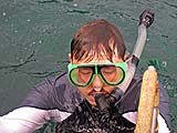 Raccoon-Masked Snorkeler in Ao Pak Kaad, Koh Surin