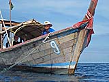 Our longtail boat in Pineapple Bay, Koh Surin
