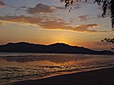 Sunset at low tide, on the beach, Pak Bara