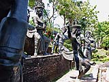 Statues depicting manora dancers, Folklore Museum on Koh Yoh, Songkhla