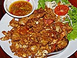 Soft-shelled crab appetizer, Monthartip restaurant, Songkhla